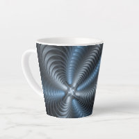 Plastic Blue Grey 3D Fractal Art Modern Abstract