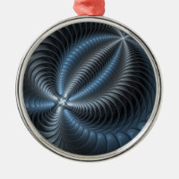 Plastic Blue Grey 3D Fractal Art Modern Abstract