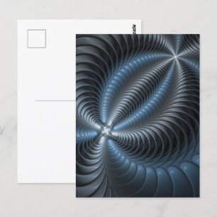 Plastic Blue Grey 3D Fractal Art Modern Abstract Postcard