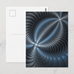 Plastic Blue Grey 3D Fractal Art Modern Abstract Postcard