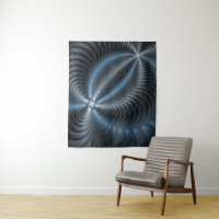 Plastic Blue Grey 3D Fractal Art Modern Abstract