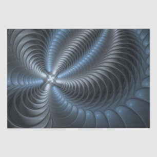 Plastic Blue Grey 3D Fractal Art Modern Abstract Tissue Paper