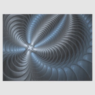 Plastic Blue Grey 3D Fractal Art Modern Abstract Tissue Paper
