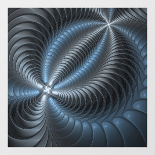 Plastic Blue Grey 3D Fractal Art Modern Abstract Window Cling