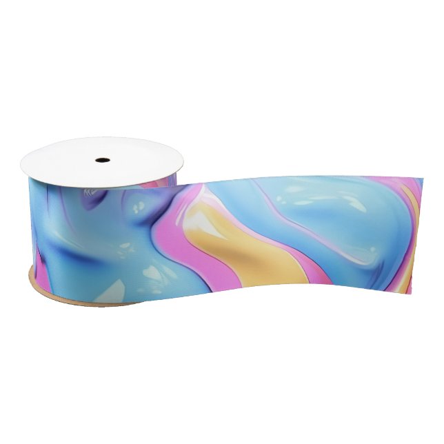 Plastic Bubble Abstract Satin Ribbon (Spool)