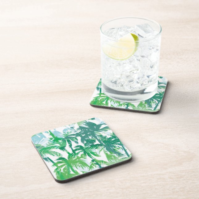 Plastic Coasters Tropical Palms (Right Side)