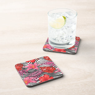 Plastic Coasters Tropical Palms