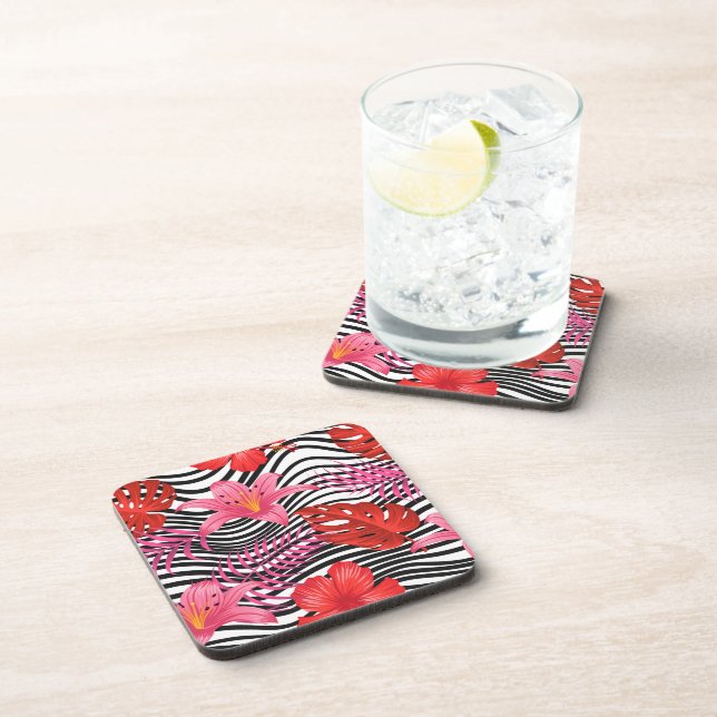 Plastic Coasters Tropical Palms (Right Side)