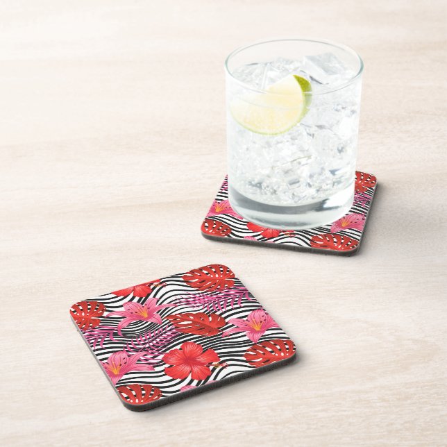 Plastic Coasters Tropical Palms (Right Side)