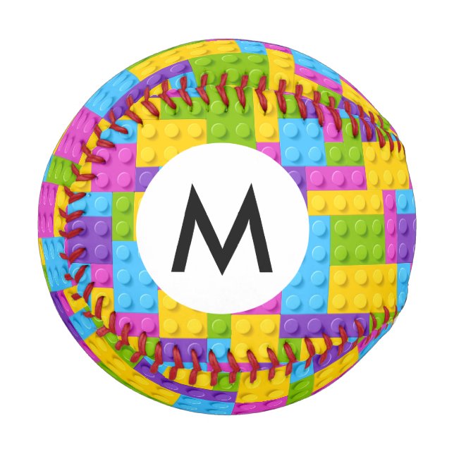 Plastic Construction Blocks Pattern Baseball (Front Left)