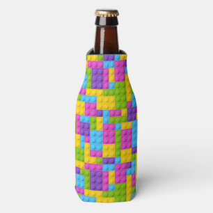 Plastic Construction Blocks Pattern Bottle Cooler