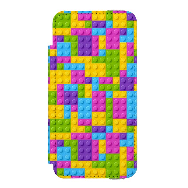 Plastic Construction Blocks Pattern Incipio iPhone Wallet Case (Folio Front)