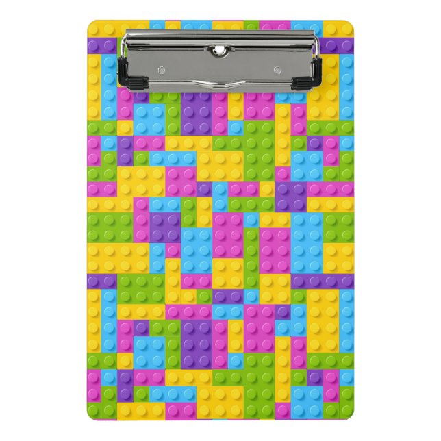 Plastic Construction Blocks Pattern Mini Clipboard (Front)