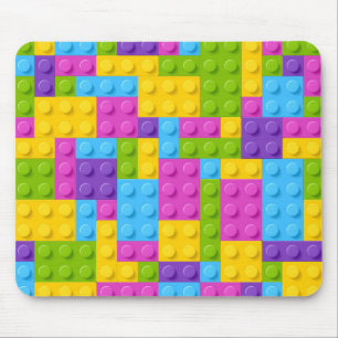 Plastic Construction Blocks Pattern Mouse Mat