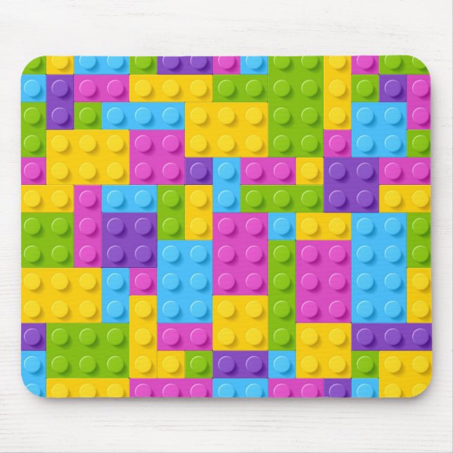 Plastic Construction Blocks Pattern Mouse Mat (Front)