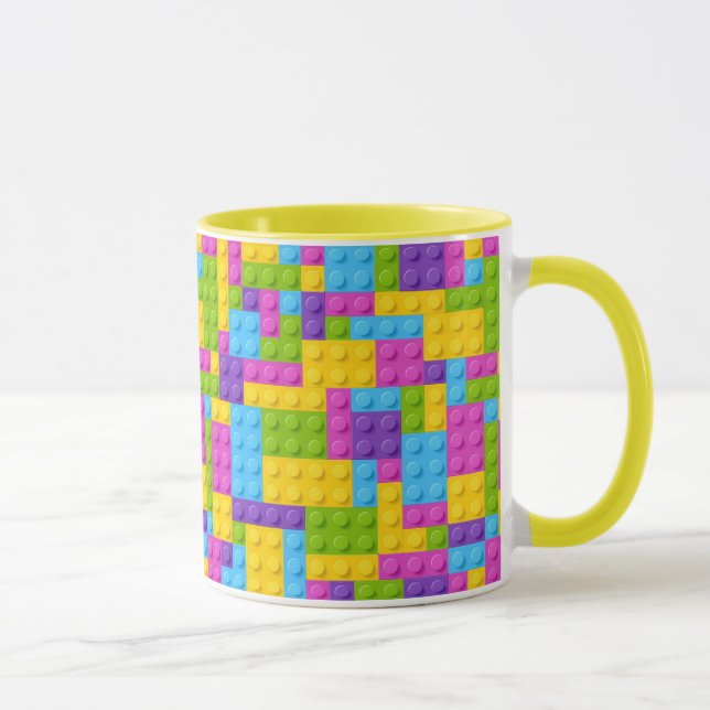 Plastic Construction Blocks Pattern Mug (Right)