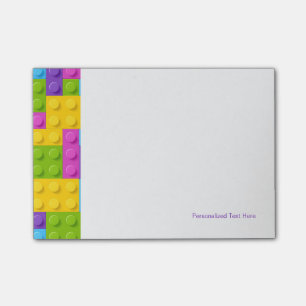 Plastic Construction Blocks Pattern Post-it Notes