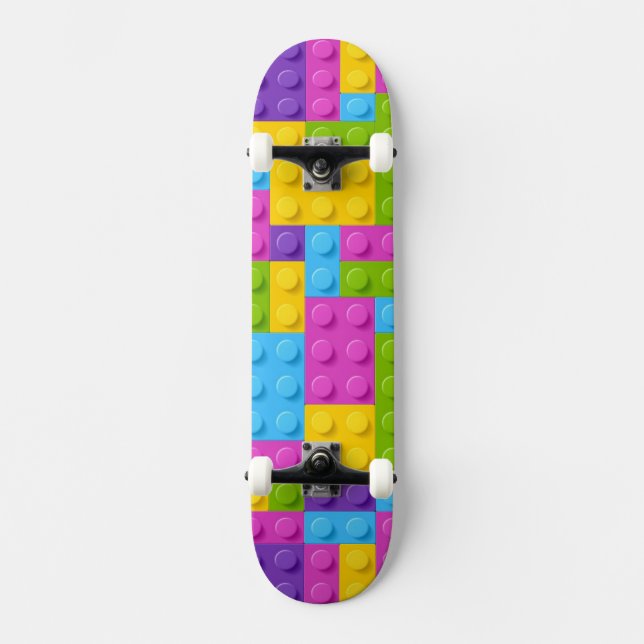 Plastic Construction Blocks Pattern Skateboard (Front)