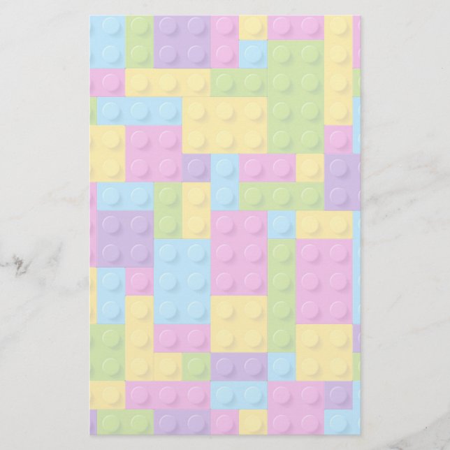 Plastic Construction Blocks Pattern Stationery (Front)