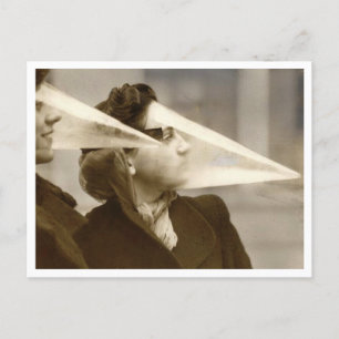 Plastic face protection snowstorms Photography Postcard