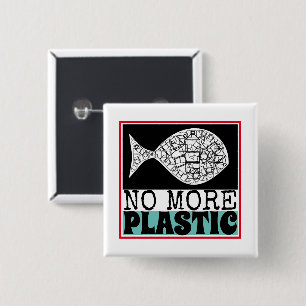 Plastic Fish, Climate Change 15 Cm Square Badge