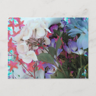 Plastic Flower Bouquet Postcard