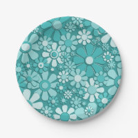 Plastic Flowers Retro 60s 70s Floral Pattern Print