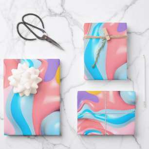 Plastic Fluid 3D Abstract Wrapping Paper Sheet