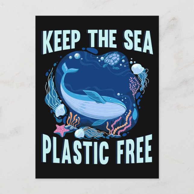 Plastic Free Sea Earth Care Animal Rescue Save Pla Postcard (Front)