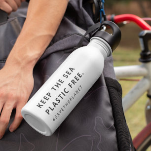 Plastic Free   Sea Pollution Save The Planet 532 Ml Water Bottle
