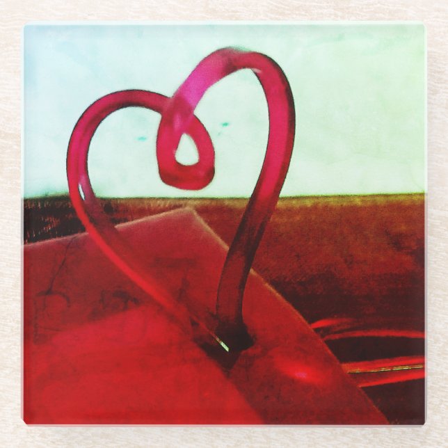 Plastic Heart    Glass Coaster (Front)