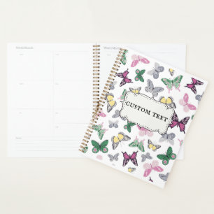  Plastic Laminated Butterfly Print Personalised Planner