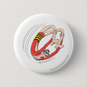 Plastic Man Backbend Wheel 6 Cm Round Badge