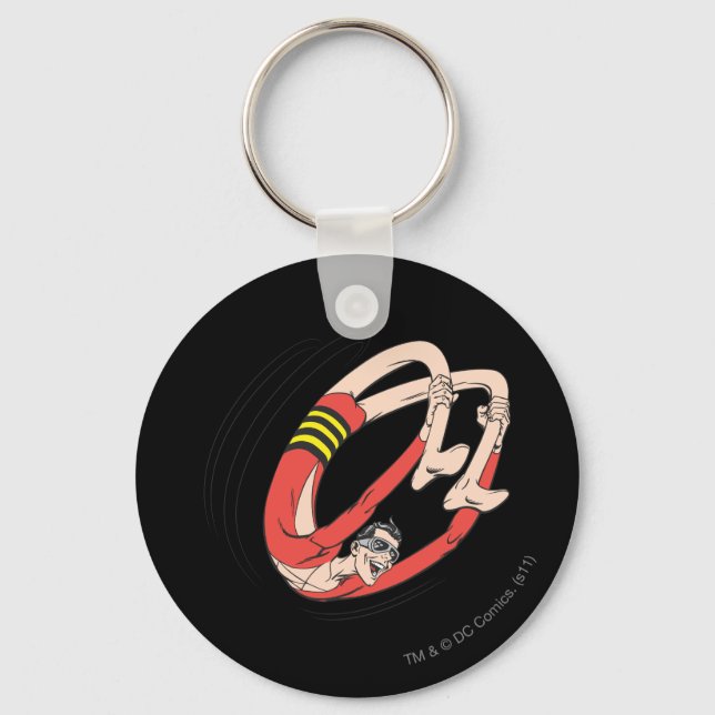Plastic Man Backbend Wheel Key Ring (Front)