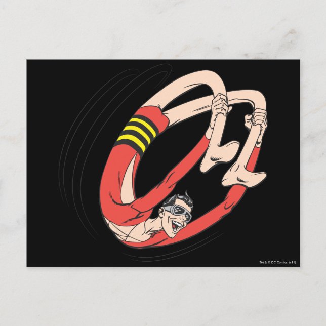 Plastic Man Backbend Wheel Postcard (Front)