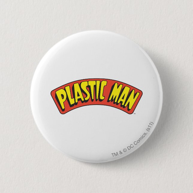 Plastic Man Logo 6 Cm Round Badge (Front)