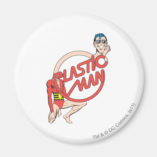 Plastic Man Rubberneck Sign Magnet (Front)