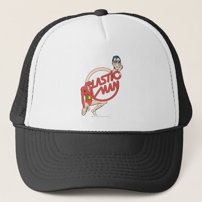 Plastic Man Rubberneck Sign Trucker Hat (Front)