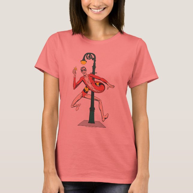 Plastic Man Wraps Streetlamp T-Shirt (Front)