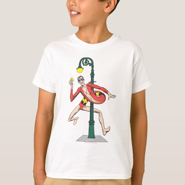 Plastic Man Wraps Streetlamp T-Shirt (Front)
