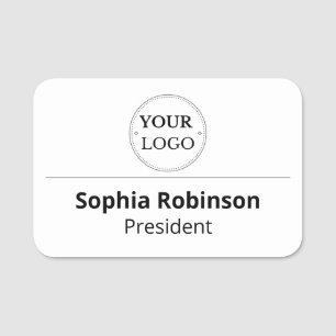 Plastic Name Tag Magnetic or Pin Custom Logo