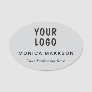 Plastic Name Tag Magnetic or Pin Custom Logo