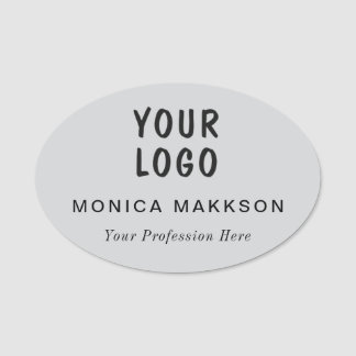 Plastic Name Tag Magnetic or Pin Custom Logo