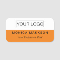 Plastic Name Tag Magnetic or Pin Custom Logo