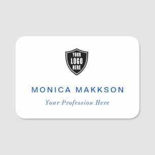 Plastic Name Tag Magnetic or Pin Custom Logo
