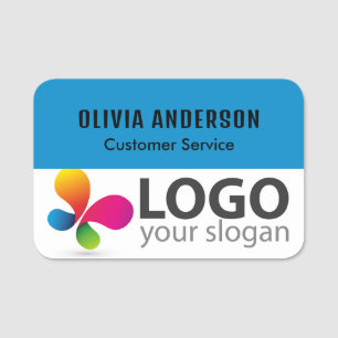 Plastic Name Tag Magnetic or Pin Custom Logo