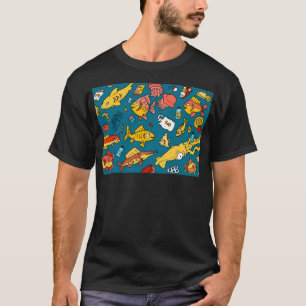 Plastic Ocean With Colourful Fish. Environmentalis T-Shirt