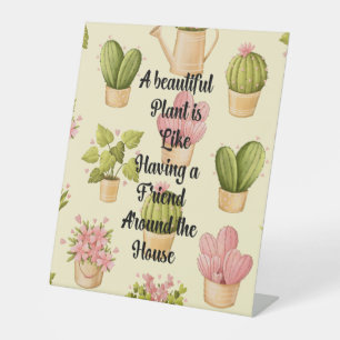 Plastic Pedestal Sign   Garden Quote Display