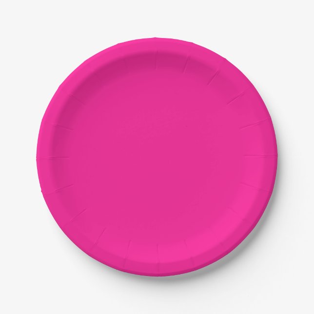 Plastic Pink Paper Plate (Front)