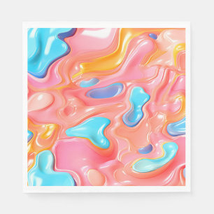 Plastic Psychedelic Fluid Shapes Napkin